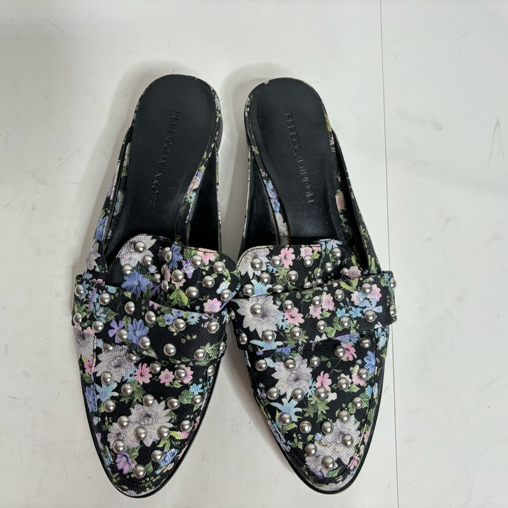 Rebecca minkoff floral mules slides 6.5